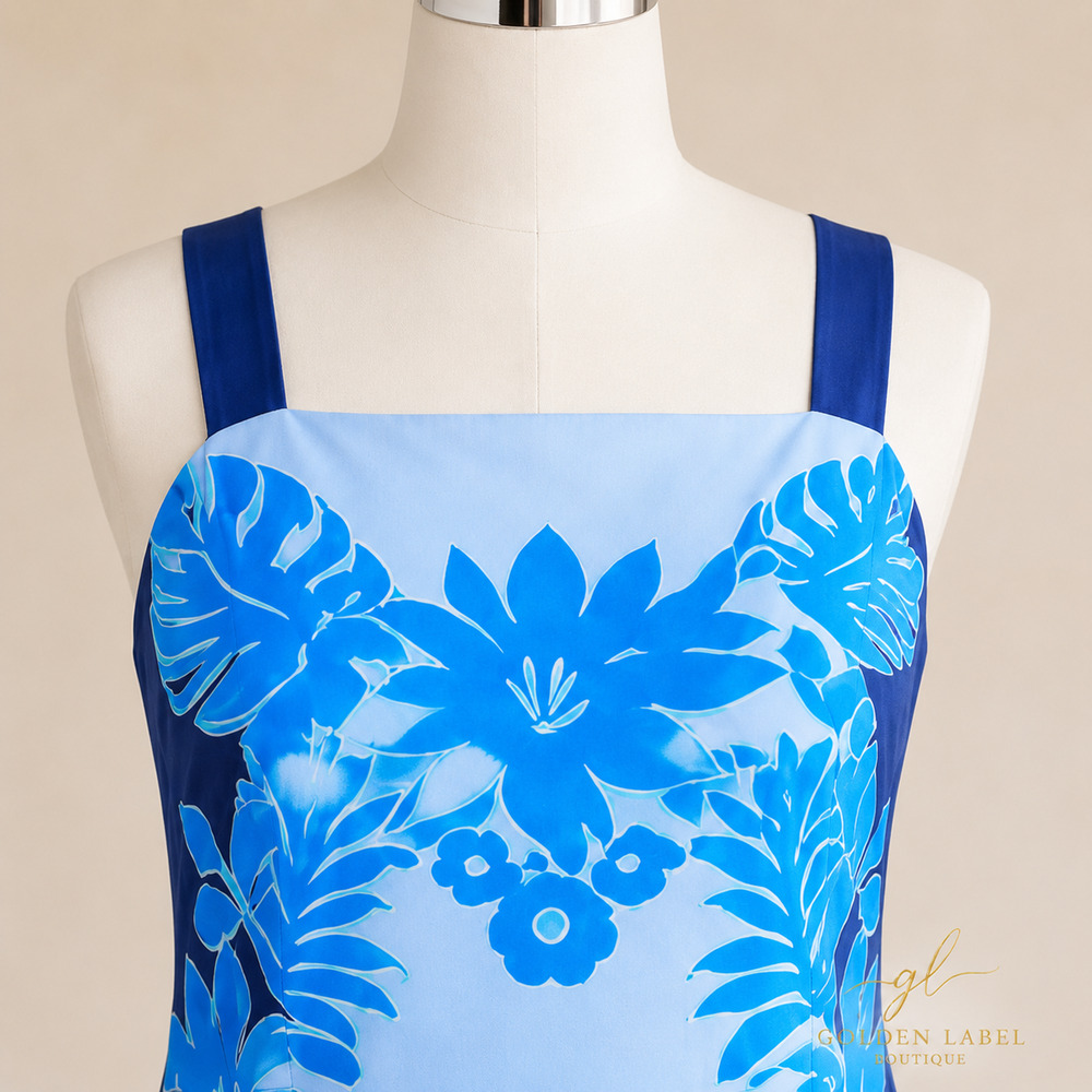 NWOT Maggy London 22W Blue Navy Floral Colorblock Maxi Dress Sleeveless - Picture 7 of 10